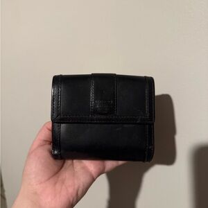 Vintage Coach Black Leather bifold Wallet